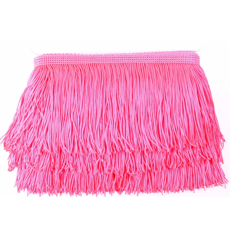 HEARTWISH Fringe Trim Lace Polyerter Fibre Tassel 4inch Wide 10 Yards Long for Clothes Accessories Latin Wedding Dress DIY Lamp Shade Decoration Black - Image 1